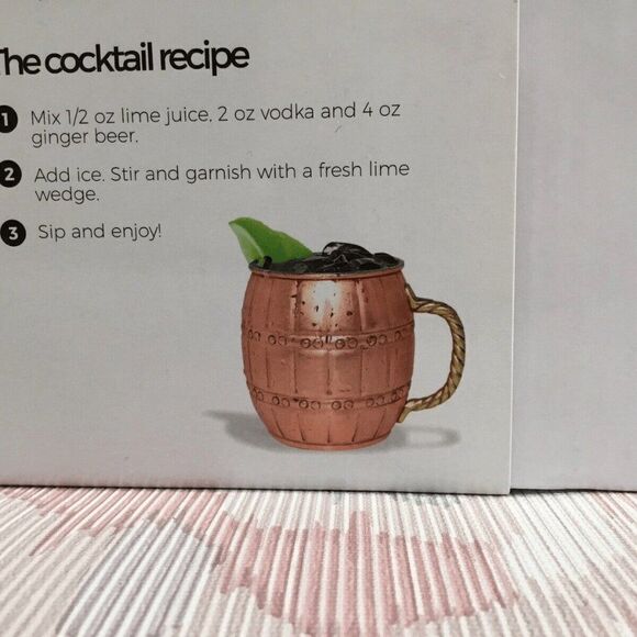 NWB Moscow Mule Finish Solid Copper Set Of 2 550 ml Copper Mug Cup Gift Set New - Picture 9 of 9